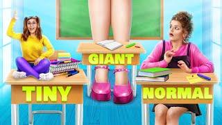 Giant vs Tiny vs Normal Girl in College! Hard to Be a Girl