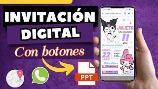 Como hacer una INVITACION con BOTONES en PowerPoint.Ubicacion y Asistencia