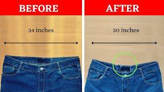 How to resize Jeans waist with elastic