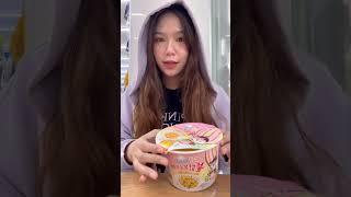 making buldak carbonara fire noodles + mac and cheese combo in korean convenience store ASMR #shorts