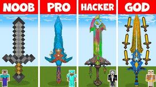 Minecraft NOOB vs PRO vs HACKER vs GOD - INSIDE SWORD HOUSE BUILD CHALLENGE