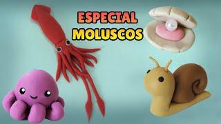  ESPECIAL MOLUSCOS Compilado - Tutorial Fácil Biscuit, Pasta Americana, Clay ou Plastilina - DIY