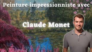 Peinture impressionniste de Giverny inspirée par Monet (technique peinture à l'huile/acrylique)