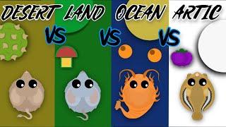 DESERT vs LAND vs OCEAN vs ARCTIC biome in mope.io