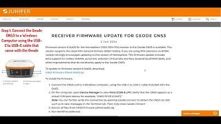 How to Perform a Firmware Update on a Juniper Systems Geode GNS3 Receiver