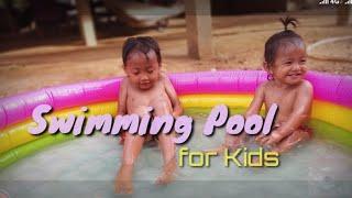 Swimming pool for kids| Sereymano&Sereymanith swimming the pool| Clever Zone