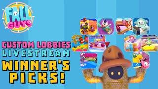 FALL GUYS - CUSTOM LOBBIES LIVESTREAM - WINNER'S PICKS! #fallguys #customs #casual