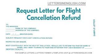 Request Letter for Flight Cancellation Refund