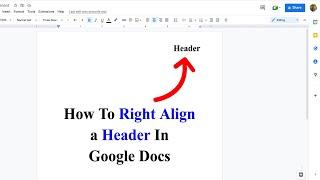 How To Right Align a Header In Google Docs