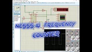 NE555 as a frequency counter Proteus tutorial