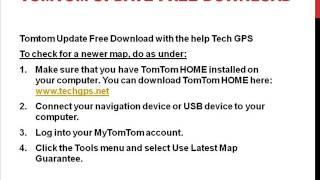 Get Free Tomtom Map Update Services with Tech GPS