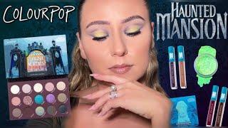 COLOURPOP X HAUNTED MANSION COLLECTION 🪦 SWATCHES, REVIEW + TUTORIAL |