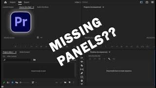 Restore Missing Panels in Premiere Pro 2024 | Premiere Pro Tricks