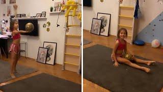 Amazing little girl has mad skills in rhythmic gymnastics #Shorts