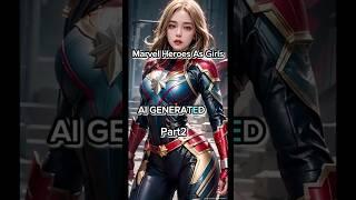 Ai Draws Marvel Heroes As Girls!!Part2#ai#aiart #midjourney