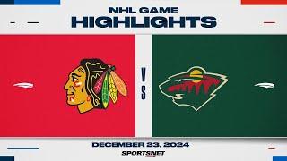 NHL Highlights | Blackhawks vs. Wild - December 23, 2024