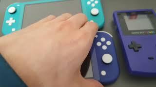 Nintendo Switch lite blue / purple new colour comparison with Gamecube and Gameboy Color