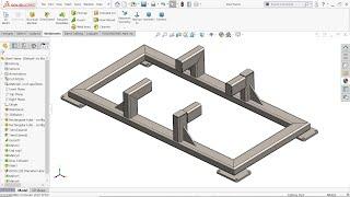 SolidWorks Weldments tutorial Structural member, Gusset, End Cap, Trim Extend