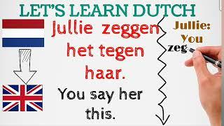 HOW TO LEARN DUTCH? NEDERLANDS HET WERKWOORD: ZEGGEN