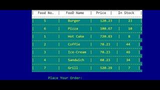 FOOD ORDER MANAGEMENT SYSTEM IN C PROGRAMMING WITH SOURCE CODE