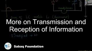 More on Transmission and Reception of Information, Physics Lecture | Sabaq.pk