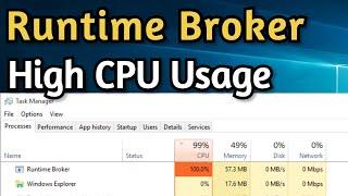 Fix Runtime Broker High CPU usage & High Memory Usage on Windows | Fix Runtime Broker Error