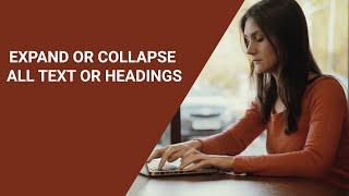 Expand or collapse all text or headings Shortcut key in MS Word