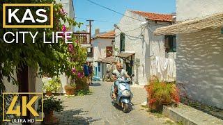 Exploring KAS - Small Charming Tourist Town - Summer Trip to Turkey - 4K City Life Video