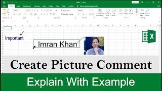 How to Create Picture Comment in excel | Ms Excel Tricks |