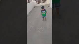 Kavyansh enjoys learning shapes by  jumping game on roof#shorts #youtubeshorts #cute #baby #kids