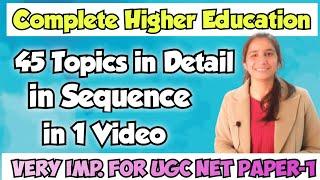 Complete Higher Education UGC NET Paper-1 | Most Detailed Class @InculcateLearning #ugcnet#netpaper1