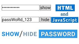 Show/Hide password toggle with HTML and JavaScript