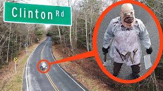 when your drone see's this on Haunted Clinton Road DO NOT try to pass him! Drive away FAST!