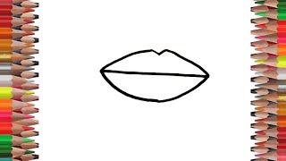 How to draw a cute lips || easy lips drawing for kids || step by step drawing for beginners