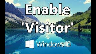 How to create the Visitor/Guest Account in Windows10