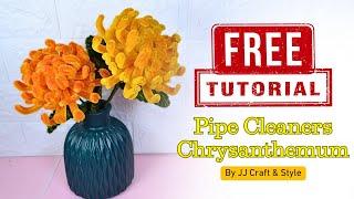 FREE TUTORIAL | How to make flower with pipe cleaners | Chenille Chrysanthemum