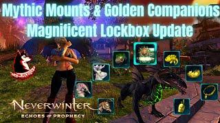 Neverwinter Mod 21 - PROPER  Mythic Magnificent Lockbox Opening Mythic Companions & Mounts