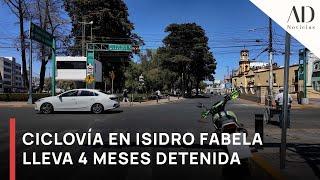 Ciclovía en Isidro Fabela lleva 4 meses detenida