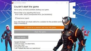 How To Fix Fornite Error Code 10022 In Windows (2024)