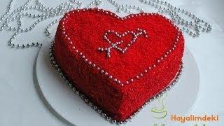 Kırmızı Kalpli  Kadife Pasta ( Red Velvet Cake )