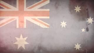 Grungy Retro Old Film Australian Flag Loop With Audio HD