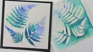 "Blue Fern" ColourArte Arte-Pigments watercolor effects by Leslie Ohnstad