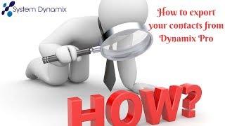 How to export contacts from your Dynamix Pro | System Dynamix