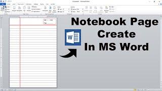 notebook page create in ms word  || Microsoft Word Notebook Page ||