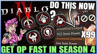 Diablo 4 - How to Get MAXIMUM XP & Legendaries FAST in Season 4 - Full Launch Loot Guide & More!
