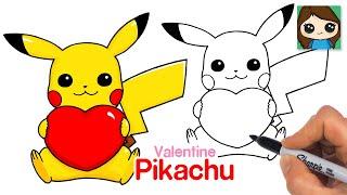 How to Draw Pikachu with Heart Easy ️ Pokemon Valentines