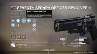 Seventh Seraph Officer Revolver with 20 round mag | PvE God Roll | Destiny 2