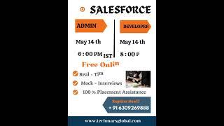 Salesforce (Admin & Developer) demo. For more info contact : 6309269888