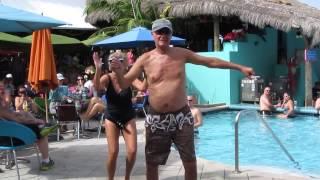 Old Couple Dancing at Margaritaville, Grand Turk, B.W.I