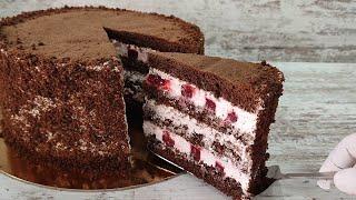 One of the most delicious chocolate cakes! CHERRY Stracciatella cake! Without gelatin!